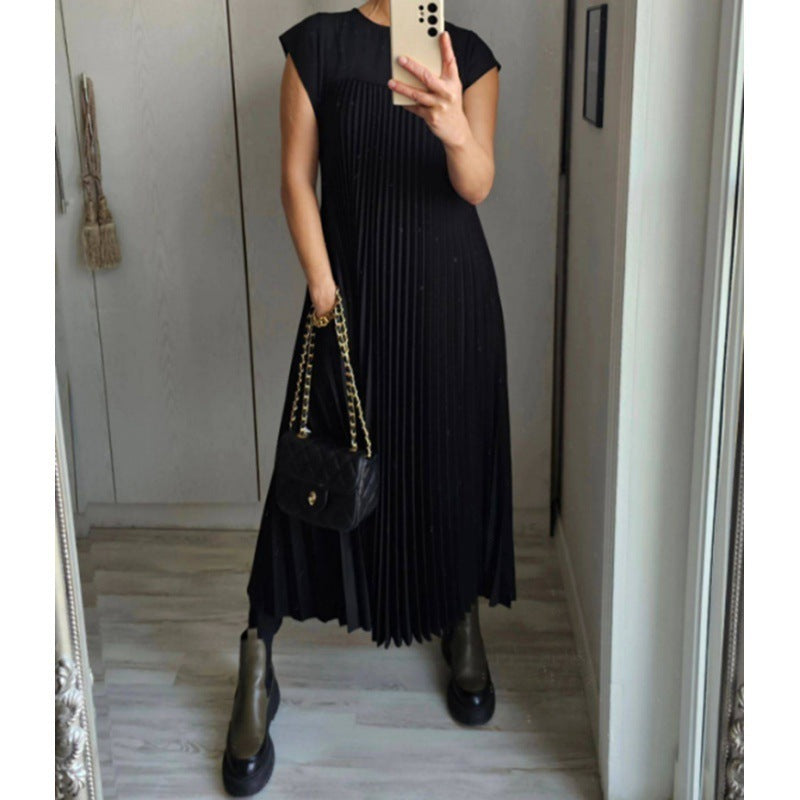 Elegant Sleeveless Pleated Maxi Dress for Women