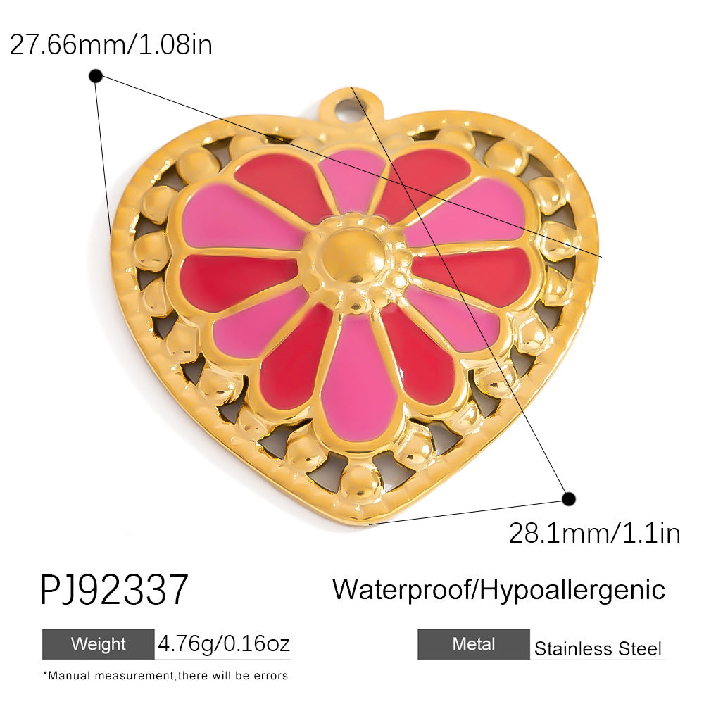 Stylish Ocean-Themed Stainless Steel DIY Pendant Heart Fish Charm