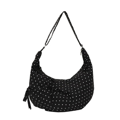 Casual Dotted Doughnut Bag Soft Canvas Shoulder Bag