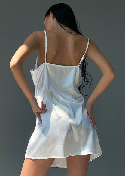 Satin Lace Nightwear Set With Slip Dress And Robe