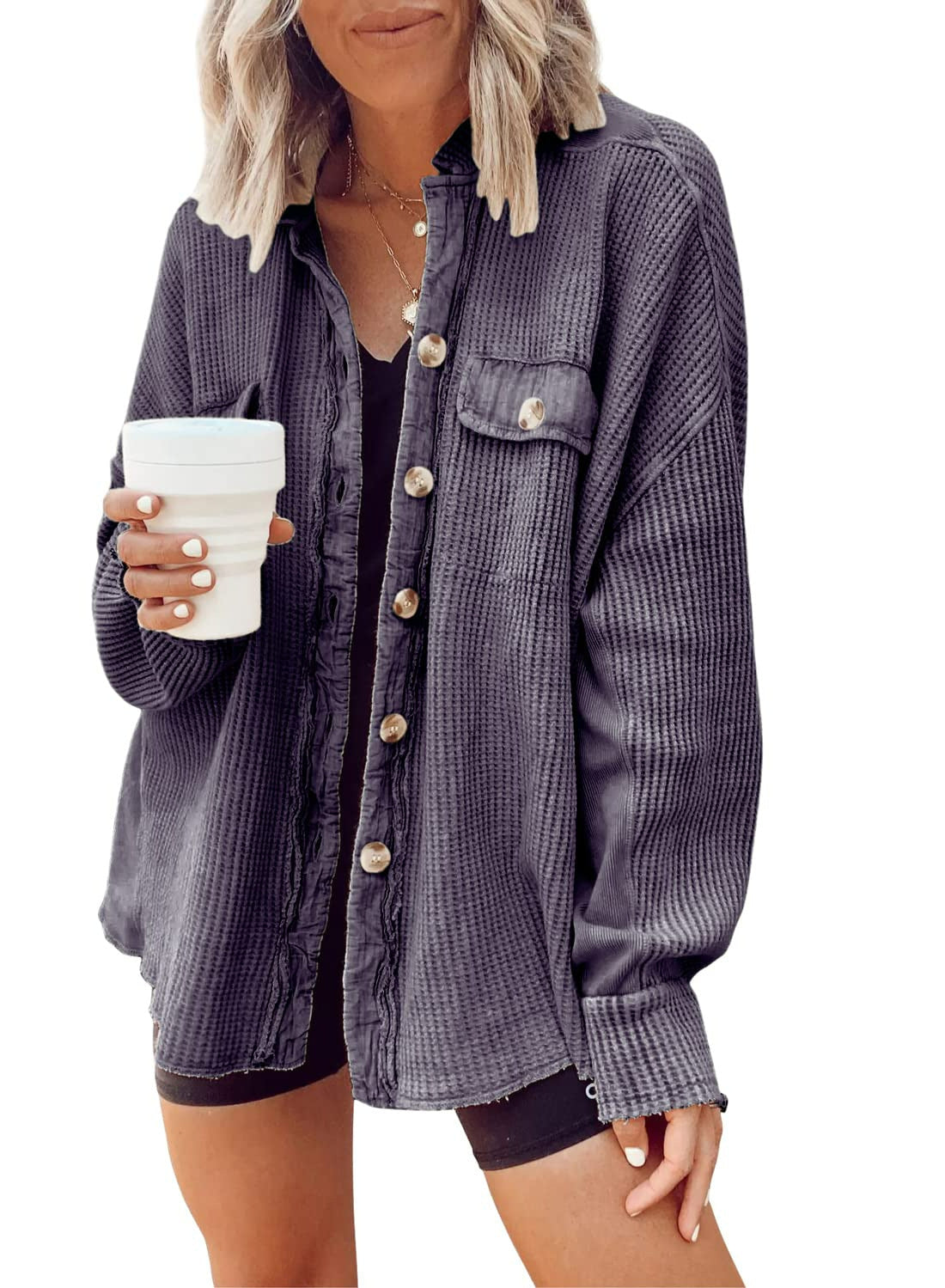 Autumn New Coat Fashion Casual Lapel Pocket Stitching Irregular Shirt Jacket Women