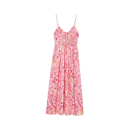 Casual Floral Print Spaghetti Strap Maxi Dress