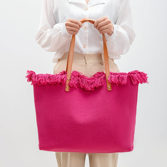 Solid Color Tassel Shoulder Bags