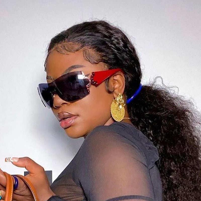 Y2K Style Oversized Rhinestone Sunglasses Trendy Fashion Eyewear
