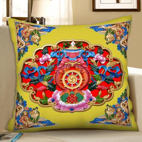 Tibetan Ethnic Style Thangka Cushion Pillow