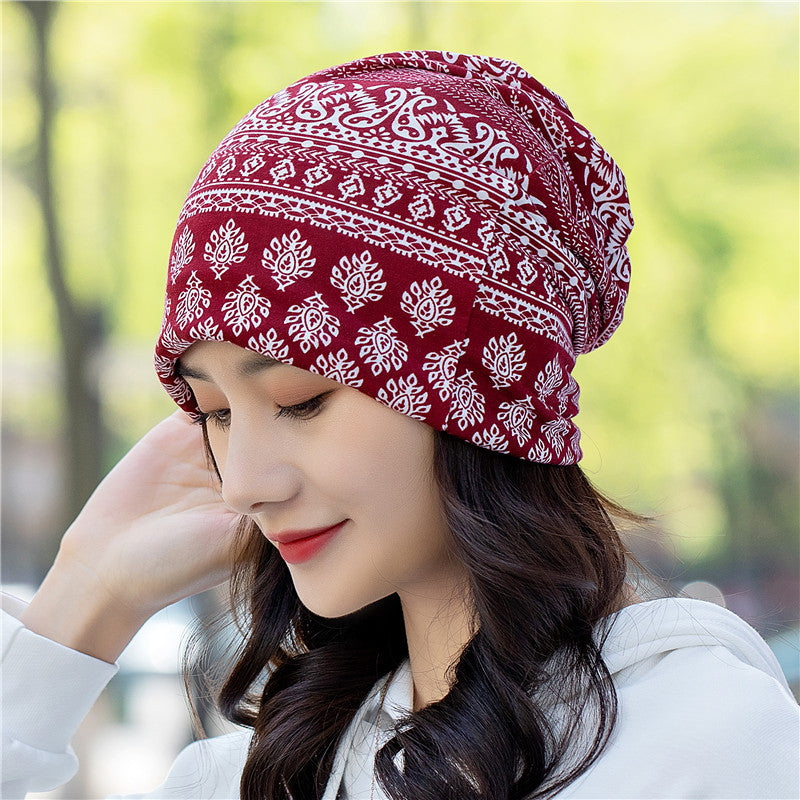 Pullover Hat Ethnic Style Bag Head Hat Pile Hat Dual-Purpose Bib