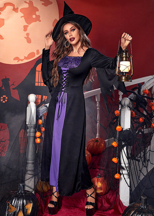 Women’s Polyester Witch Costume with Lace Corset