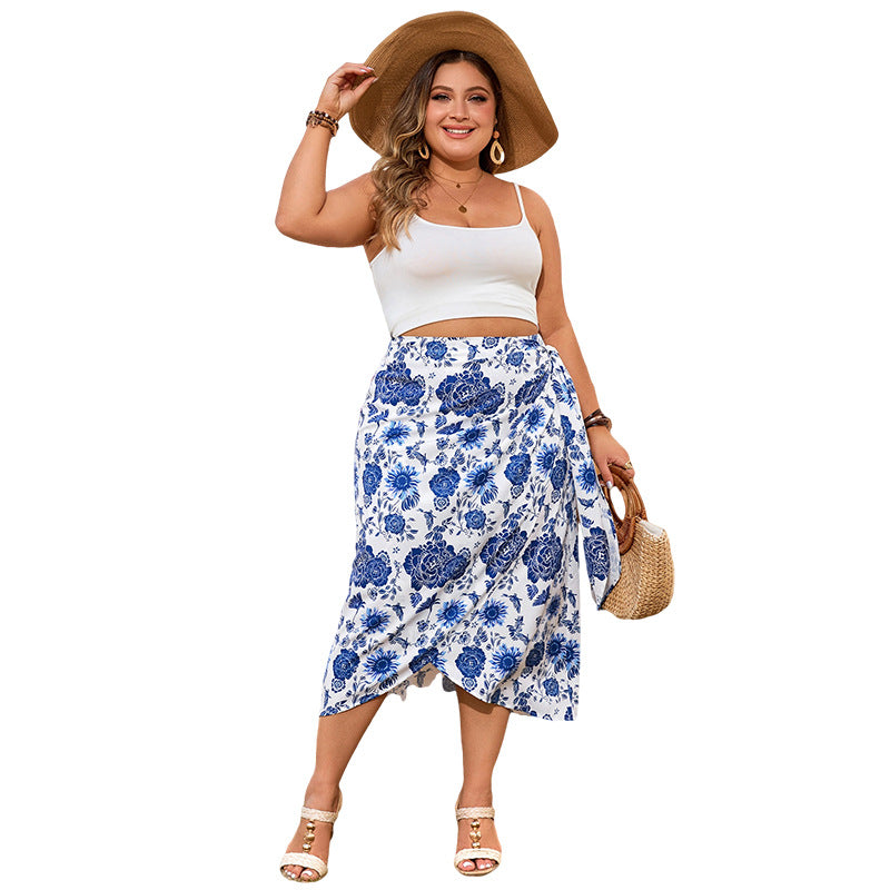 Floral Print Maxi Skirt Comfortable Casual Summer Skirt