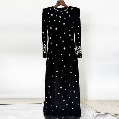 Fashionable Long Dress With Sequin Detailing