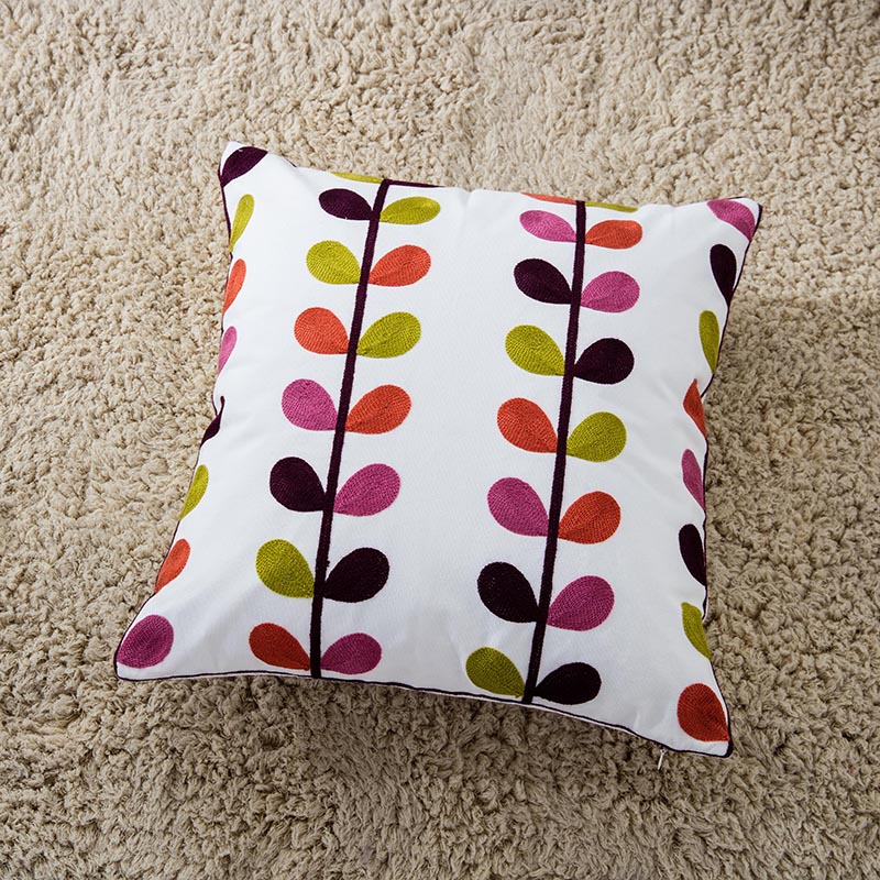 Towel Embroidered Cushion Cover Pillow Cover 45X45 Cotton Canvas Backrest Sofa Fresh Nordic Fashion