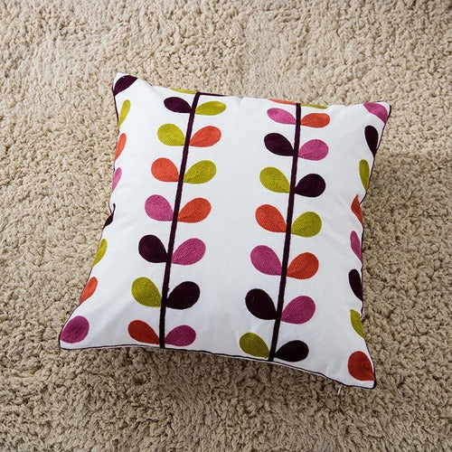 Towel Embroidered Cushion Cover Pillow Cover 45X45 Cotton Canvas Backrest Sofa Fresh Nordic Fashion