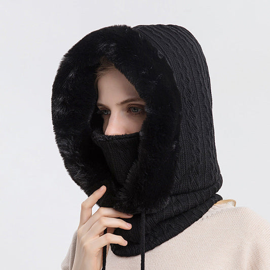 Outdoor Cycling Hood Cold Ski Hat Warm Bib Neck Mask Integrated Cold Pullover Hat