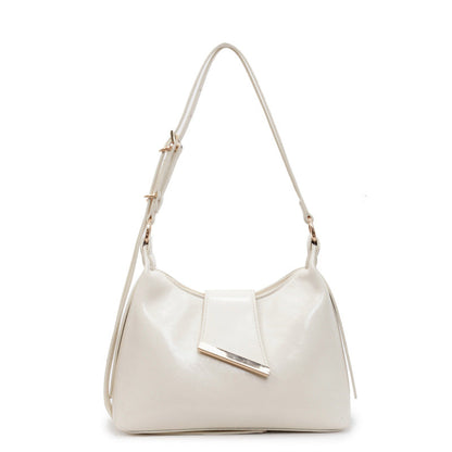 Minimalist Women's Shoulder Bag with Unique Closure Design