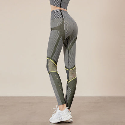 Seamless High-Stretch Fitness Pants Women'S High-Waist Tight-Fitting Hip Pants Training Yoga Pants Women