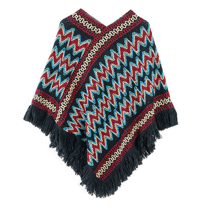 Warmth In Autumn And Winter, The Head Shawl Of The River Loop Wears The National Custom Su Sweater In The Sky, And The Ancient Folk Wind Blows The Opposite Side