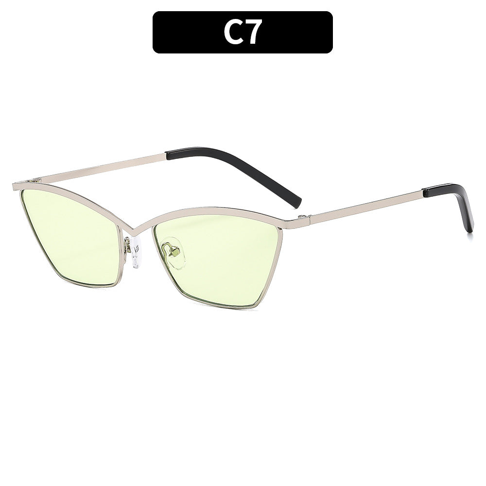 Trendy Irregular Metal Sunglasses Stylish UV400 Protection