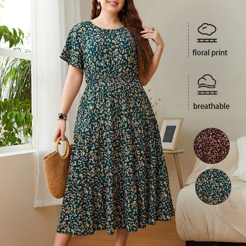 Floral Print Chiffon Maxi Dress Casual Chic