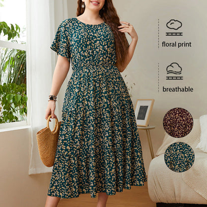 Floral Print Chiffon Maxi Dress Casual Chic