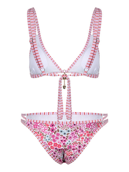 Trendy Floral Printed Bikini Swimwear