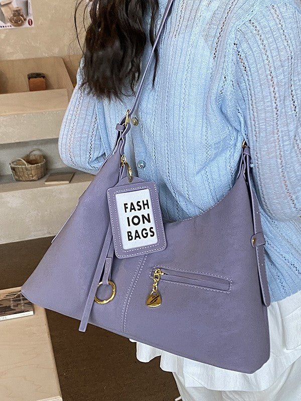 Trendy Women's Shoulder Bag Vintage Textured Design Large Capacity Crossbody Bag
