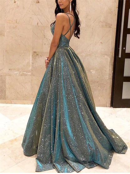 Elegant A-Line Evening Dress With Sequins