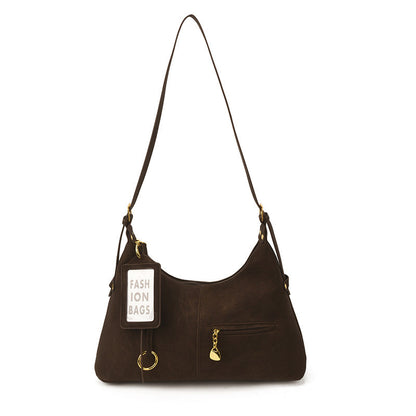 Trendy Women's Shoulder Bag Vintage Textured Design Large Capacity Crossbody Bag