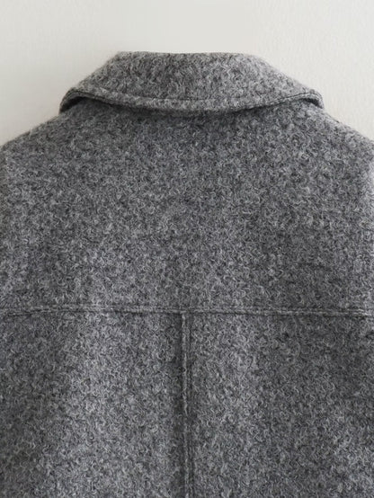 Lapel Zipper Pocket Casual Short Jacket