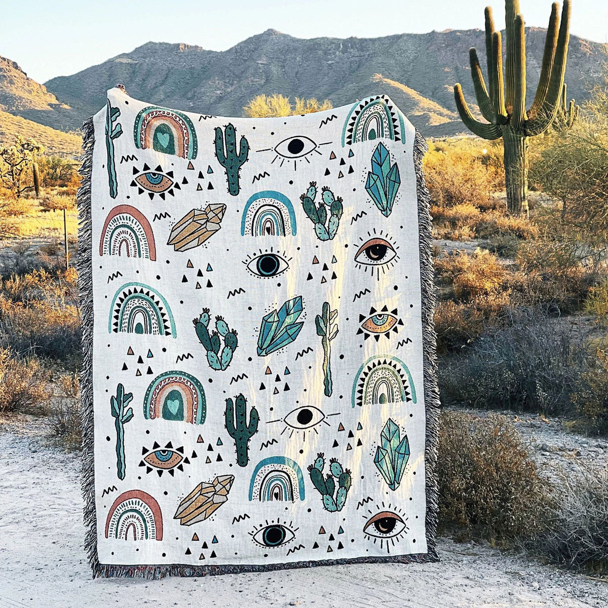 Sofa Blanket, Beach Blanket, Cotton Polyester Cotton Print, Textured Blanket