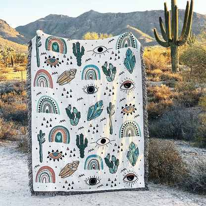 Sofa Blanket, Beach Blanket, Cotton Polyester Cotton Print, Textured Blanket