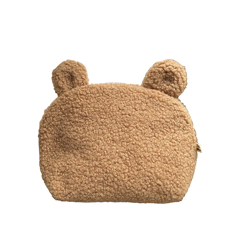 Cute Plush Makeup Bag Large Capacity Portable Shell Storage Bag