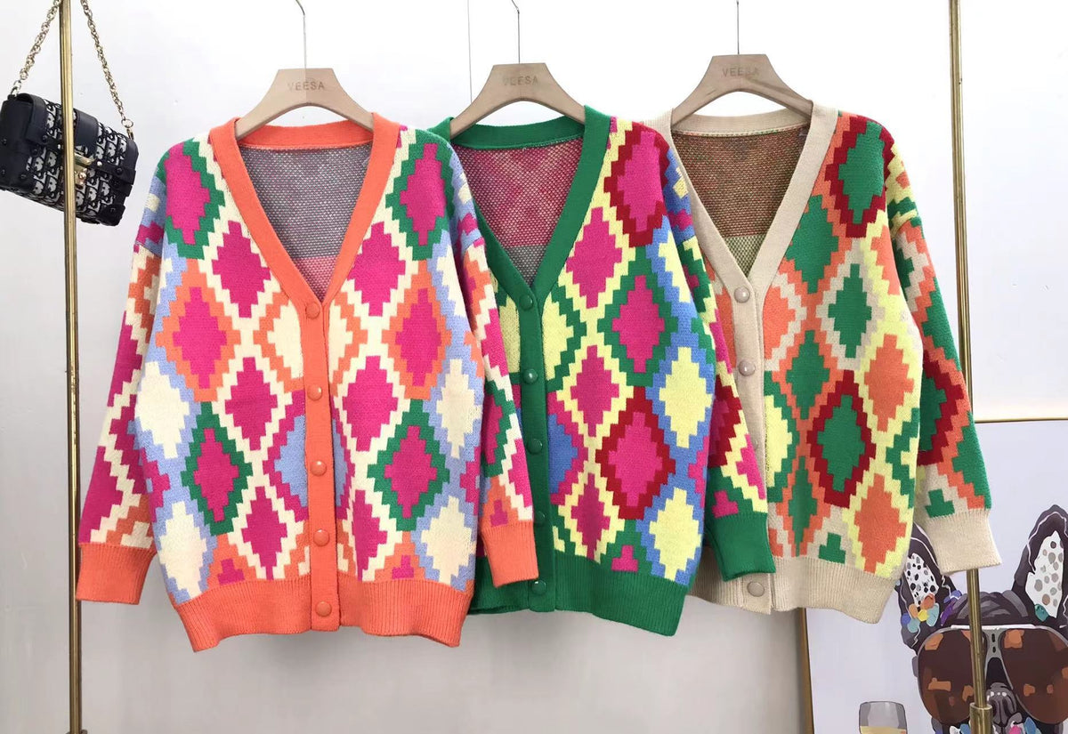 Autumn And Winter New Women'S Knitted Cardigan Loose Sweater Coat Sweater Cardigan