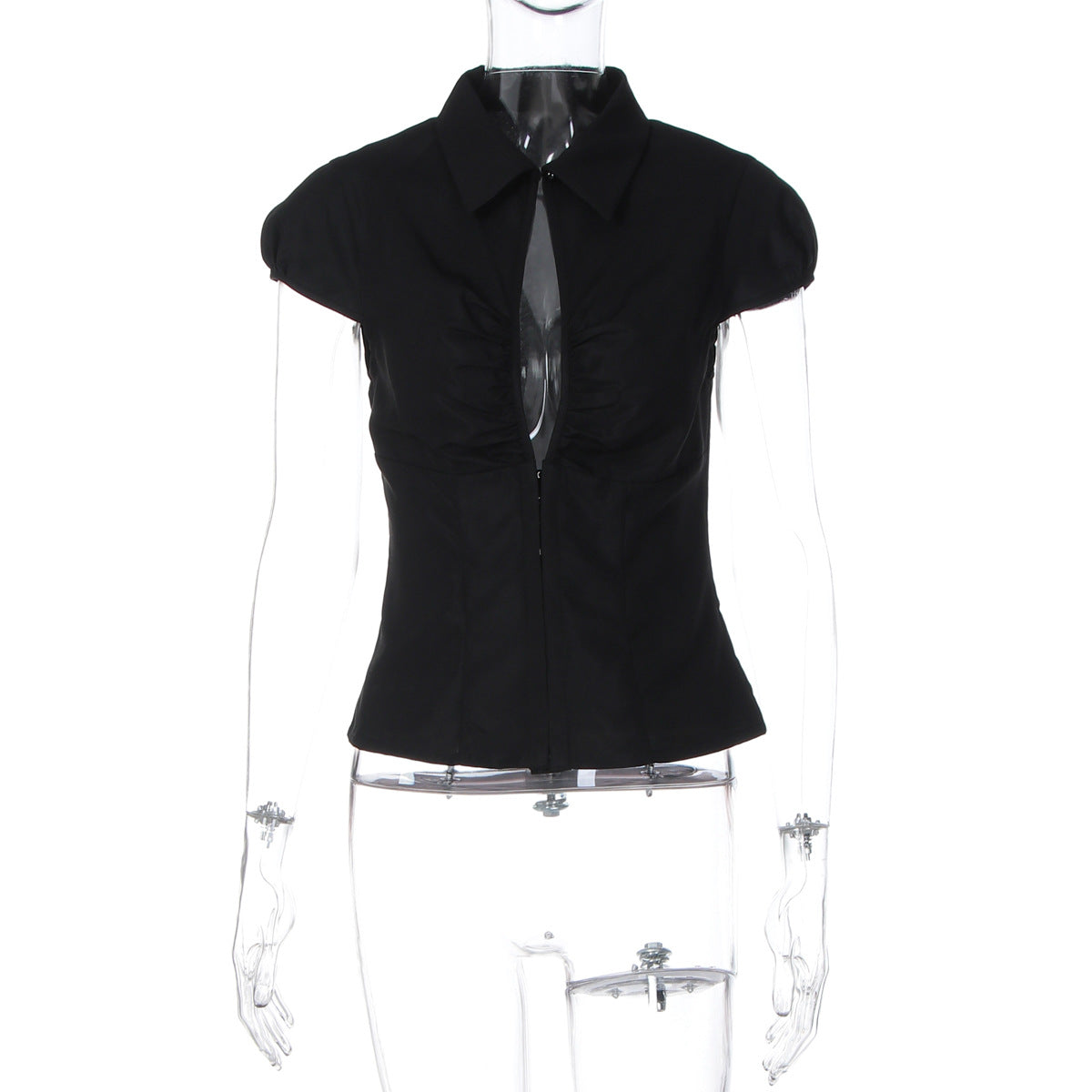 Trendy Slim Fit Cardigan Tee with Lapel Collar