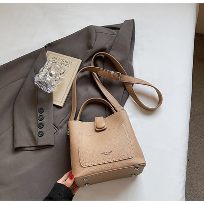 Trendy Bucket Bag Casual PU Tote Bag for Daily Use
