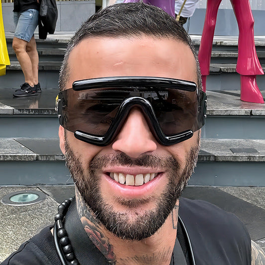 Trendy Oversized Cycling Sunglasses with UV400 Protection