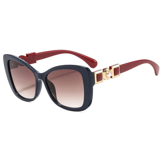 Elegant Butterfly Sunglasses with Pearl Accents UV400 Protection