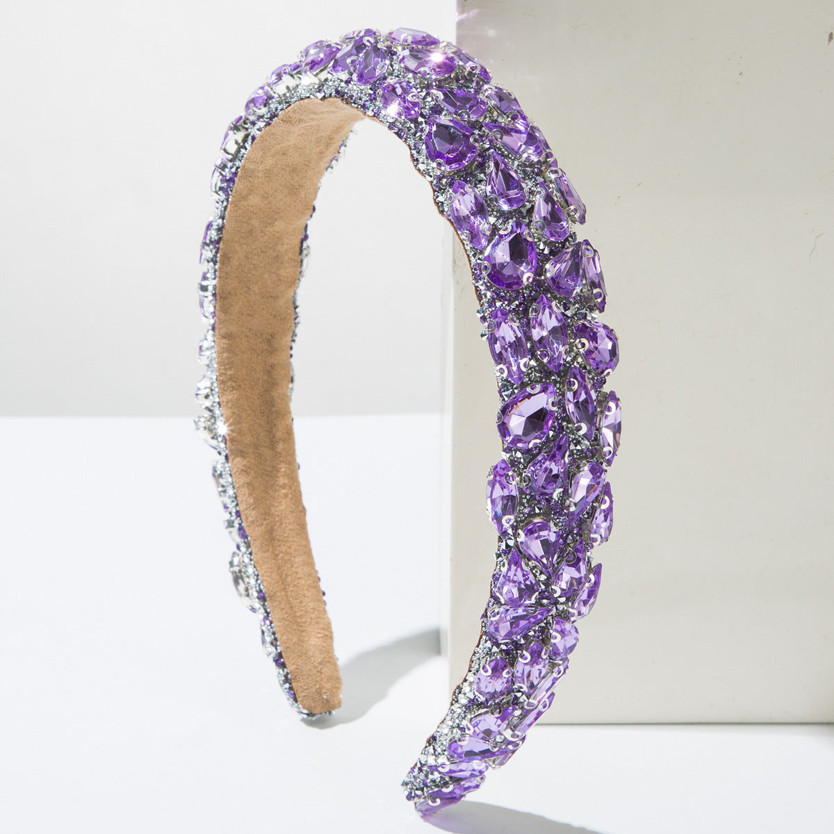 Baroque Style Rhinestone Headband with Colorful Gems
