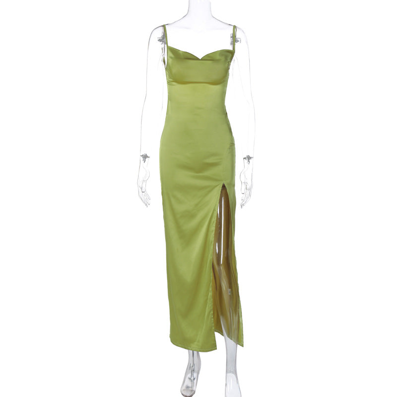 Fashionable Sexy Backless Bodycon Slip Dress