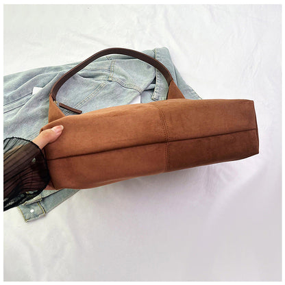 Vintage Suede Tote Commuter Underarm Bag