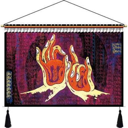 Customized Tibetan Fabric Tapestry Tibet Hanging Cloth Homestay Decoration Hotel Restaurant Living Room Bedroom Bedside Cloth Painting Tapestry