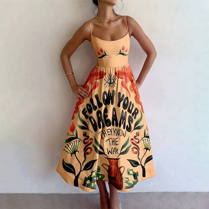 New Women's Casual A-Line Dress Solid Color Pleated Maxi Dress