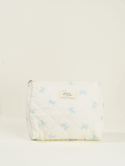 Butterfly Floral Print Puffer Make Up Bag