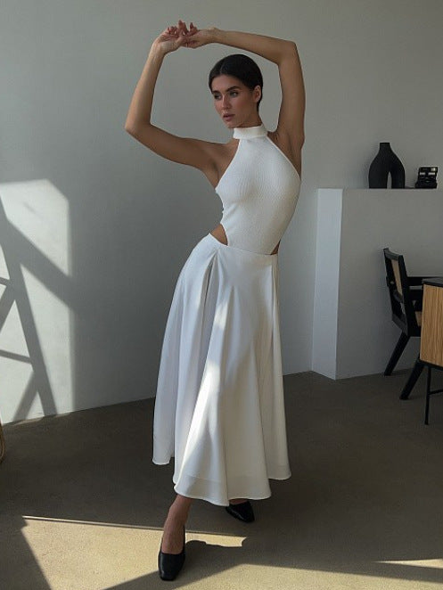 Elegant High-Waisted Satin Maxi Skirt for Women