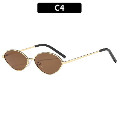 Trendy Oval Metal Sunglasses for Outdoor Activities