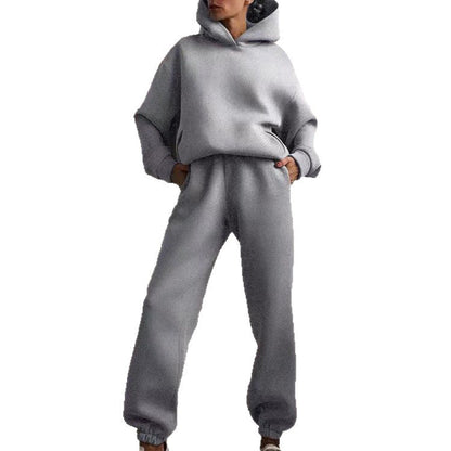 Hooded Sweatshirt And Long Pants Set Casual All-Season Outfit