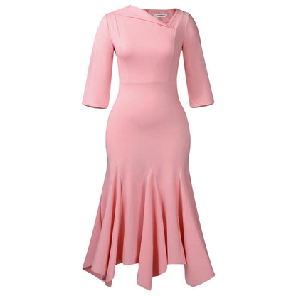Elegant Off-Shoulder Bodycon Dress In Solid Colors