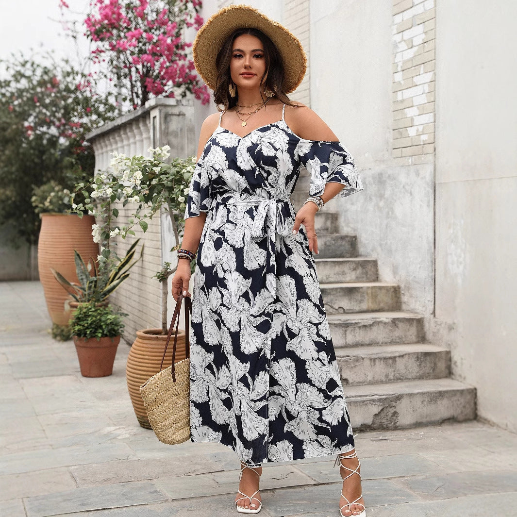 Floral Vacation Long Dress Elegant Casual A-Line Maxi Dress