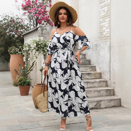 Floral Vacation Long Dress Elegant Casual A-Line Maxi Dress