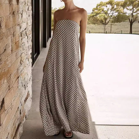 Floral Print A-Line Midi Dress Off-Shoulder Vacation Style