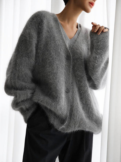 Knitted Cardigan Sweater V-Neck Cozy Casual Outerwear