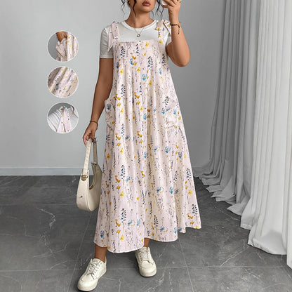 Chic Plus Size Solid Color Maxi Dress For Women